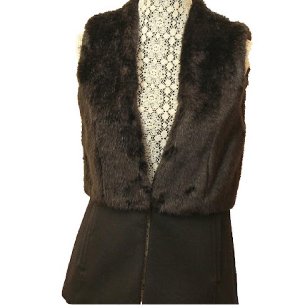 Brand New Michael Kors Black Rabbit Fur Vest